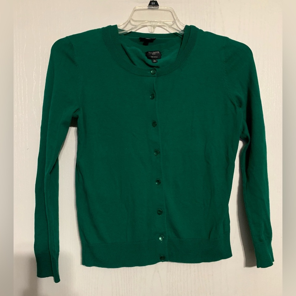 Talbots Green Women's Cardigan Sweater Twinset